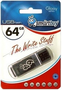 Флэш накопитель USB 64 GB Smart Buy Glossy series Black