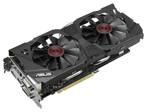 Видеокарта ASUS GeForce GTX970 1114Mhz ( STRIX-GTX970-DC2OC-4GD5 ), 4Gb GDDR5, 256bit, 2xDVI, HDMI, DisplayPort, ATX, 2-slot cooler, Retail, PCI-E 3.0