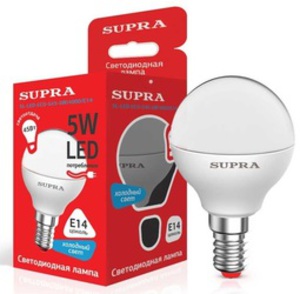 Лампа светодиодная Supra SL-LED-ECO-G45-5W/4000/E14