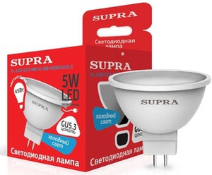 Лампа светодиодная Supra SL-LED-ECO-MR16-5W/4000/GU5.3