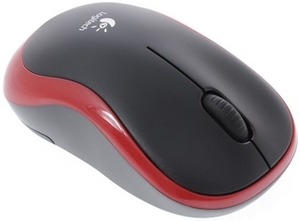 Мышь беспроводная Logitech M185 черный/красный