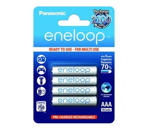 Аккумулятор PANASONIC Eneloop AAA 750 4BP (BK-4MCCE/4BE)