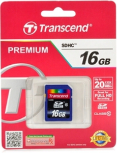 Карта памяти SDHC 16Gb Transcend class 10 (TS16GSDHC10)