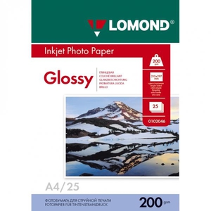 Бумага LOMOND Односторонняя Глянцевая, A4/200/25л. (0102046)