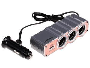 Разветвитель автоприкуривателя AIRLINE ASP-3U-03