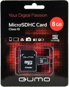 Карта памяти QUMO microSDHC 8 Гб class 10