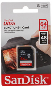 Карта памяти SDXC 64Gb SanDisk SDSDUNB-064G-GN3IN ULTRA