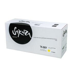 Картридж SAKURA TK580Y для Kyocera Mita FS-5105DN/5205DN, желтый, 2800 к.