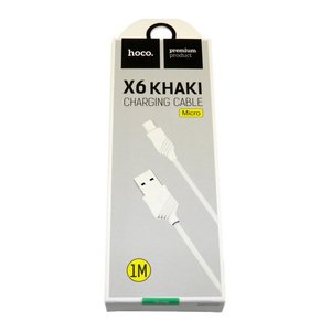 USB кабель HOCO "Premium" X6 USB-micro USB белый