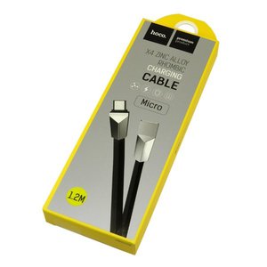 USB кабель HOCO "Premium" X4 USB-micro USB плоский черный