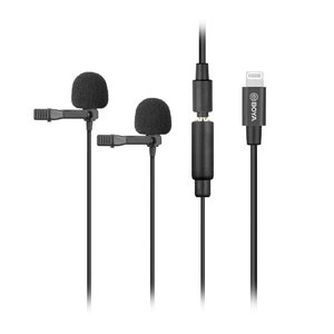 Микрофон петличный Boya BY-M2D двойной с переходником Lightning для устройств Apple