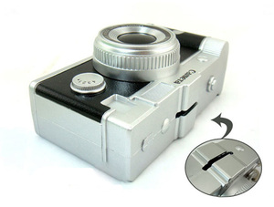 Копилка в виде ретрофотоаппарата (цвет: черный+серебро)